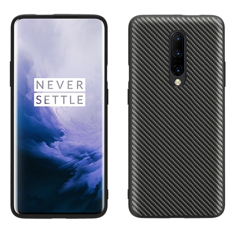 Для Oneplus 7 Pro Чехол из углеродного волокна, Кожаный противоударный чехол, силиконовый мягкий чехол с краями, чехол r для Oneplus 7 Pro 6T 6 5T 5 Cover - Цвет: Коричневый