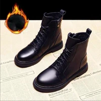 women martin boots winter warm 2021 solid black non slip thick platform sexy female ankle booties student autumn casual shoes