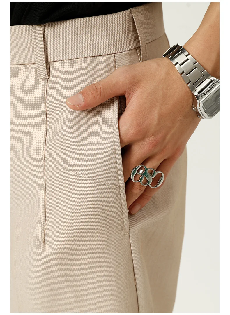 

IEFB Men's Wear 2021 Summer New Grey Apricot Suit Shorts Korean Summer Trend Casual High Waist Wide Leg Knee Length Shorts Y7816
