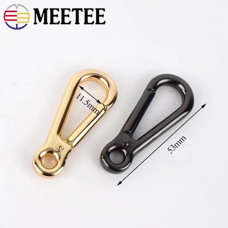 Meetee 2/4pcs Metal Accessory Snap Spring Hook Bag Shoulder Strap Hang Buckle Keychain DIY Chain Hardware Decor Materials BF033|Пряжки и