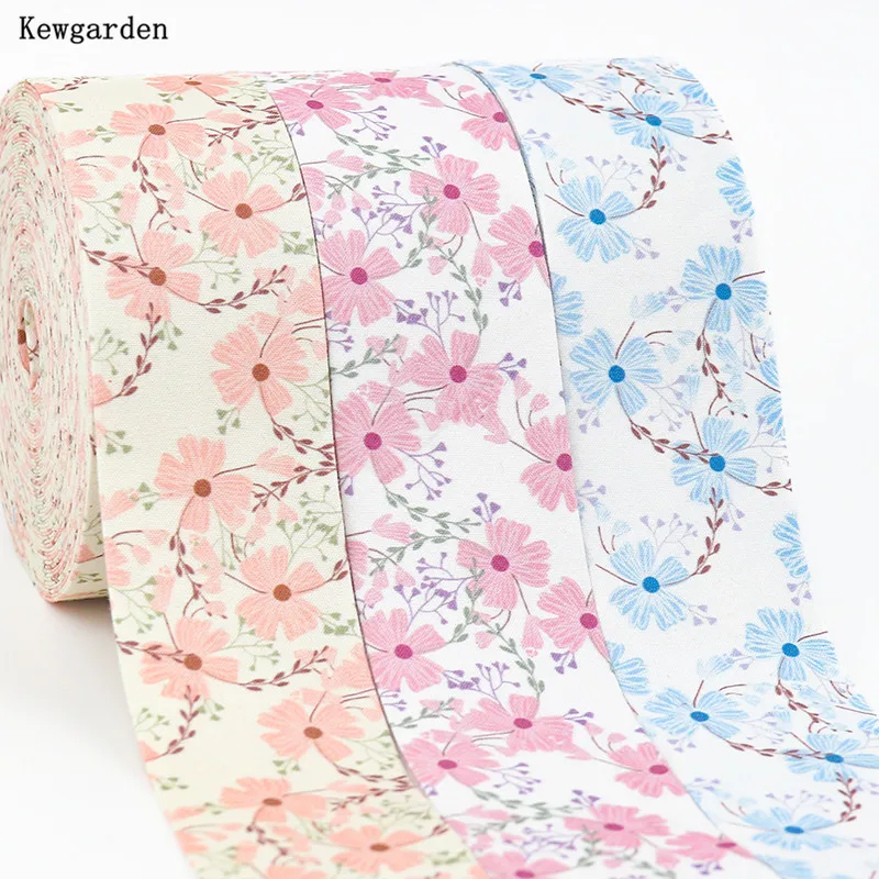 

Kewgarden 1.5" 1" 1cm 25mm 4cm Flower Fabric Layerling Cloth Ribbons DIY Bow tie Hair Accessories Handmade Carfts 11 Yards