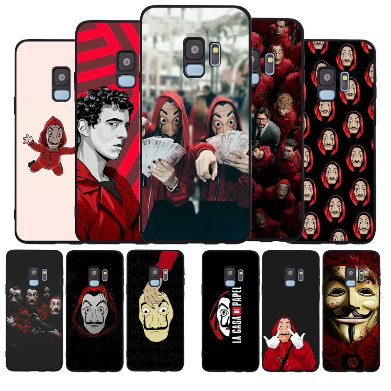 La casa de papel TV мягкий чехол для Samsung S20 S10 S9 S8 S7 S6 EDGE Plus Lite Note 8 9 10 A7 A8 A9 черные