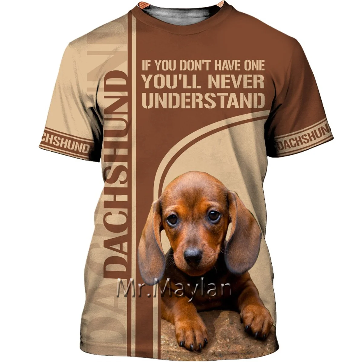 

Unisex Dachshund 3D Printed Summer Sports Short-sleeved T-shirt Fashion Streetwear Oversized 5XL Anime Clothing Gym Clothing A34