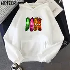 Модная Толстовка Kimetsu No Yaiba с принтом в стиле японского аниме, с изображением рассекающего демонов, пуловер с длинным рукавом и карманами, Женский Топ