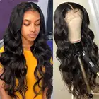 Недорогой Парик HD на сетке спереди, волнистый парик на сетке спереди, прозрачные влажные и волнистые парики на сетке спереди из человеческих волос, парики из бразильских волос