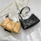 Модная женская однотонная сумка-мессенджер через плечо из искусственной кожи на цепочке, Женская винтажная сумка-хобо на молнии