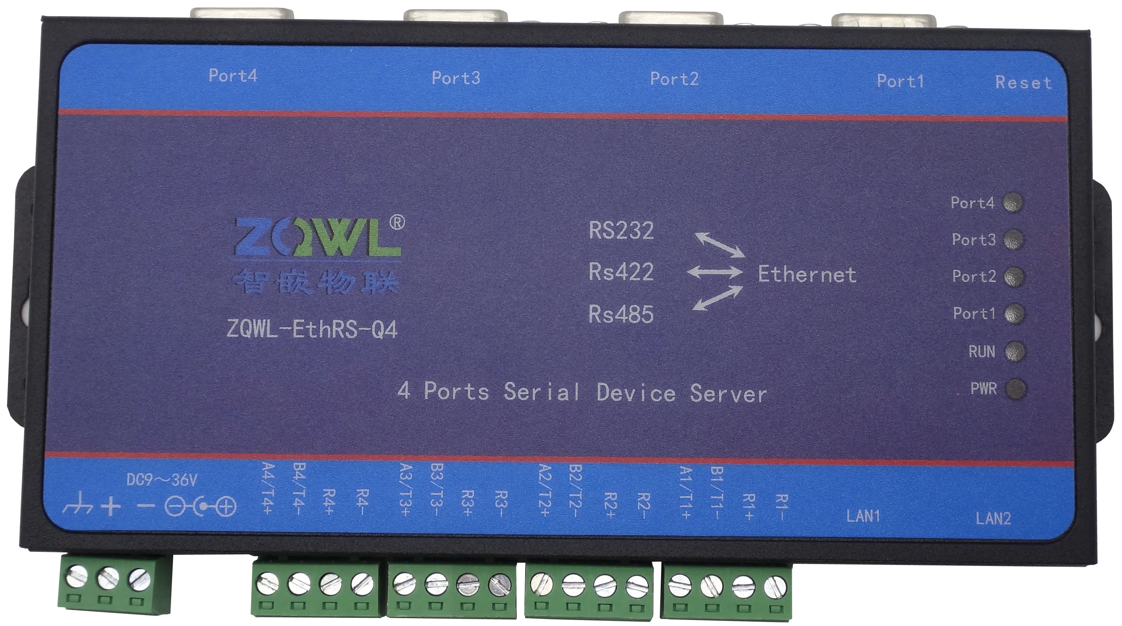4 последовательных порта сервера/232 485 к двойной сети конвертер/переключатель/Modbus