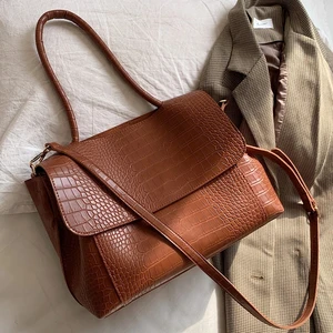 designer crocodile pattern women handbag large capacity shoulder bags for female 2022 casual totes pu leather messenger bag free global shipping