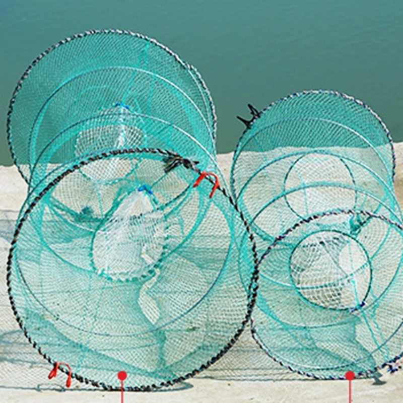 

Складная рыболовная сетка, ручная ловушка для ловли крабов, раков, креветок, креветок, 30 х60 см