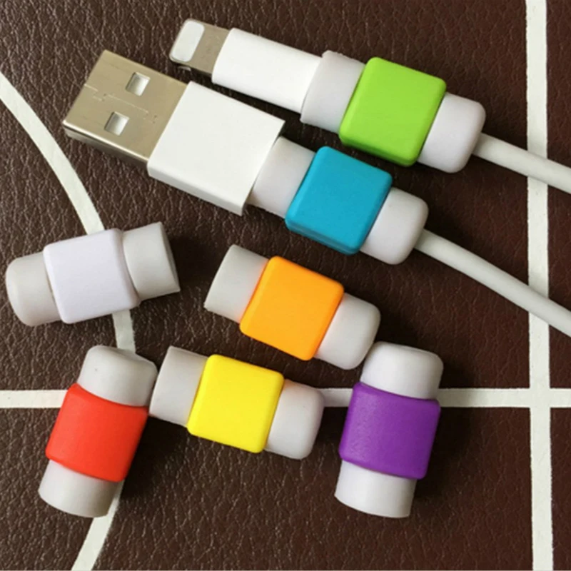 Elistooop 10 шт. Мини милый силиконовый USB кабель протектор для наушников пластиковый
