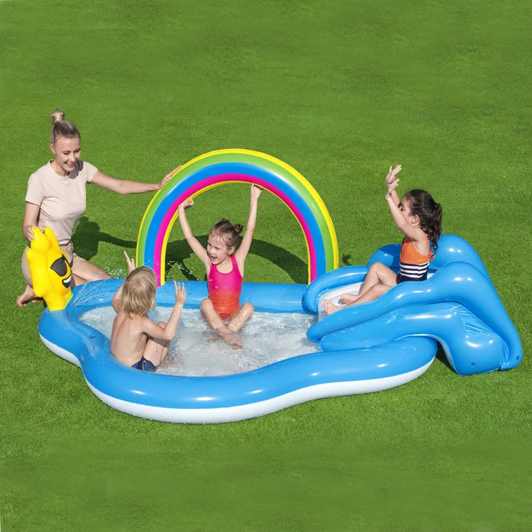 

Летние надувные радужные игрушки, надувные водные горки, Детские бассейны, детский бассейн, утолщенные пляжные бассейны для детей