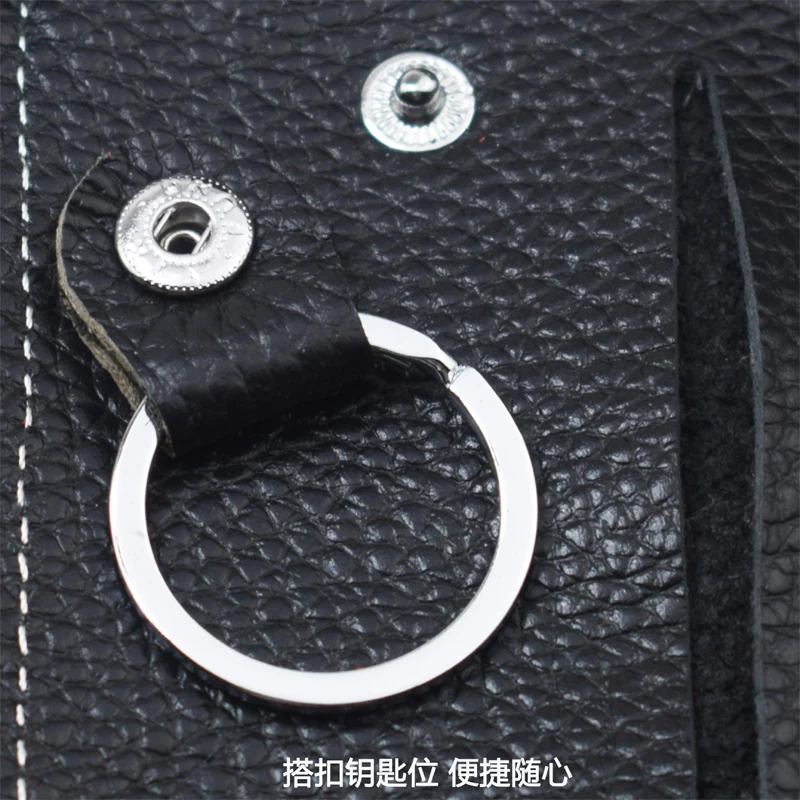 Genuine Leather Key Wallet Men Keychain Holder Pouch Purse Zipper Designer Car Key Case Multifunction Door Keys Housekeeper Bag