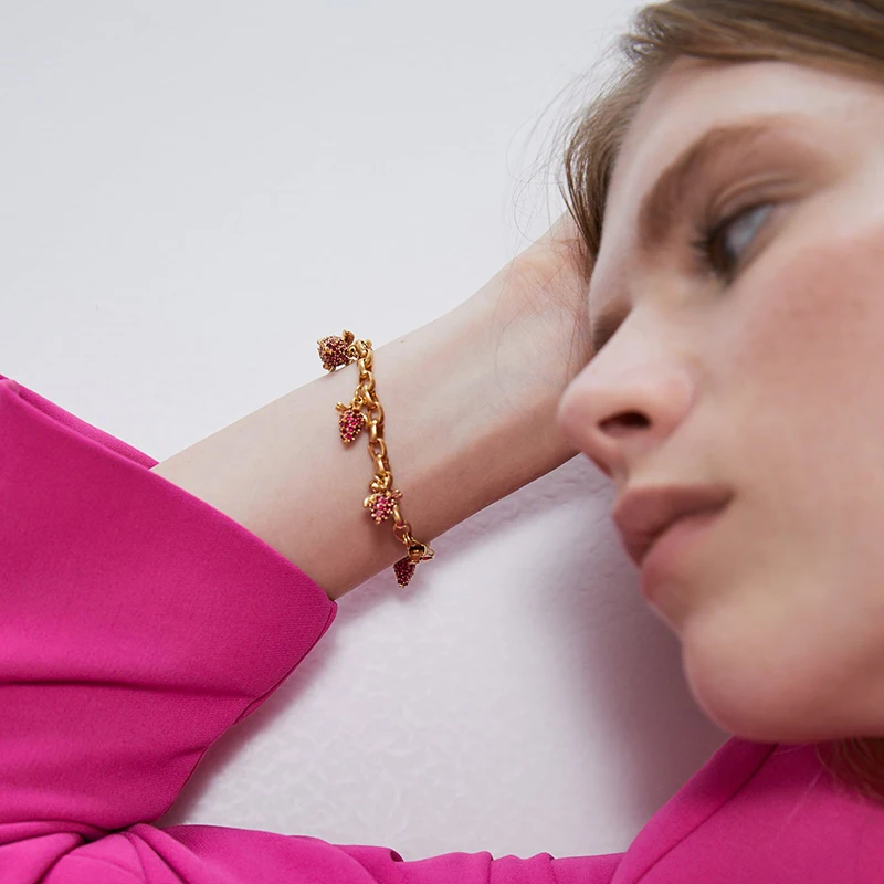 2020 ZA модный симпатичный 2 шт./компл. искусственный браслет с цепочкой женский