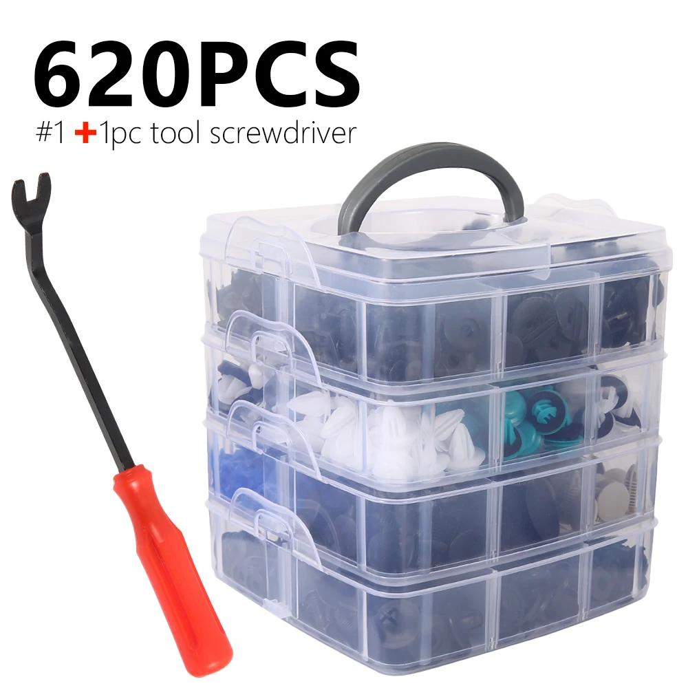

620pcs Mixed Car Fasteners Clips Door Trim Panel Auto Bumper Rivet Retainer Push Engine Cover Fender Car Accessories