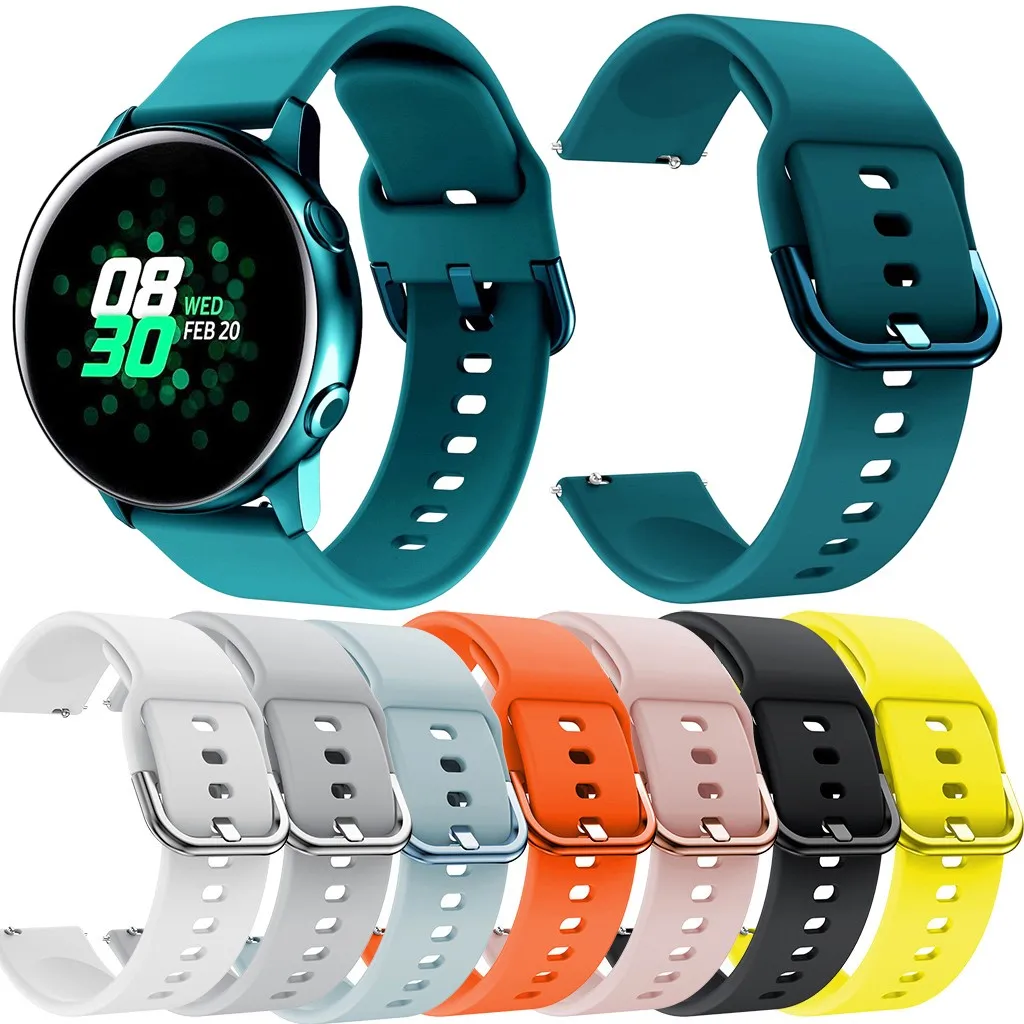 20 мм силиконовый ремешок для часов samsung Galaxy Watch Active ремни мягкая удобная пряжка