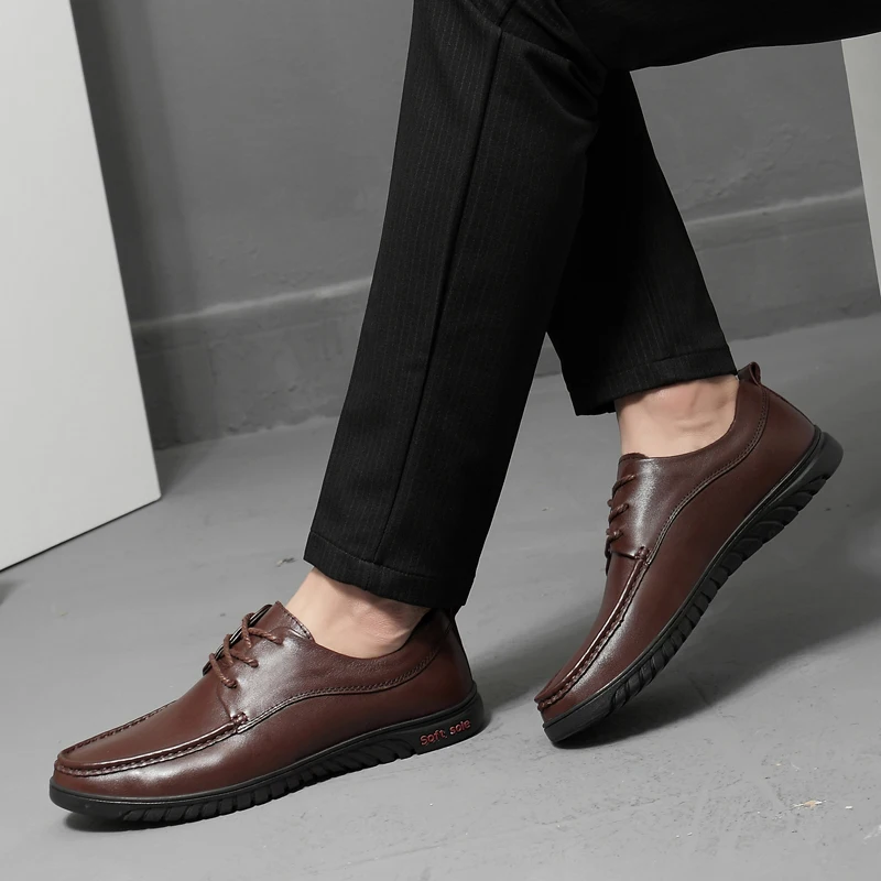 

Men's Casual Leather Shoes Leather Casual Shoes Men Sport Fashion Leisure Man Black Mens Sneakers Flat Shoe Breathable