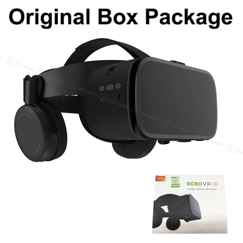 Only Z6 with box BOBO VR Z6 3D очки Виртуальная реальность для смартфона черный Google Cardboard VR гарнитура шлем Стерео BOBOVR для андроид 4,7-6,2' - Цвет: Only Z6 with box