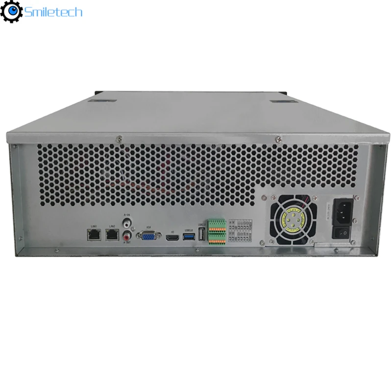 H.265 128CH 3U 16 SATA HDD 4K NVR Audio 5MP face recognition ONVIF NVR surveillance system work with Dahua or HIKVISION camera