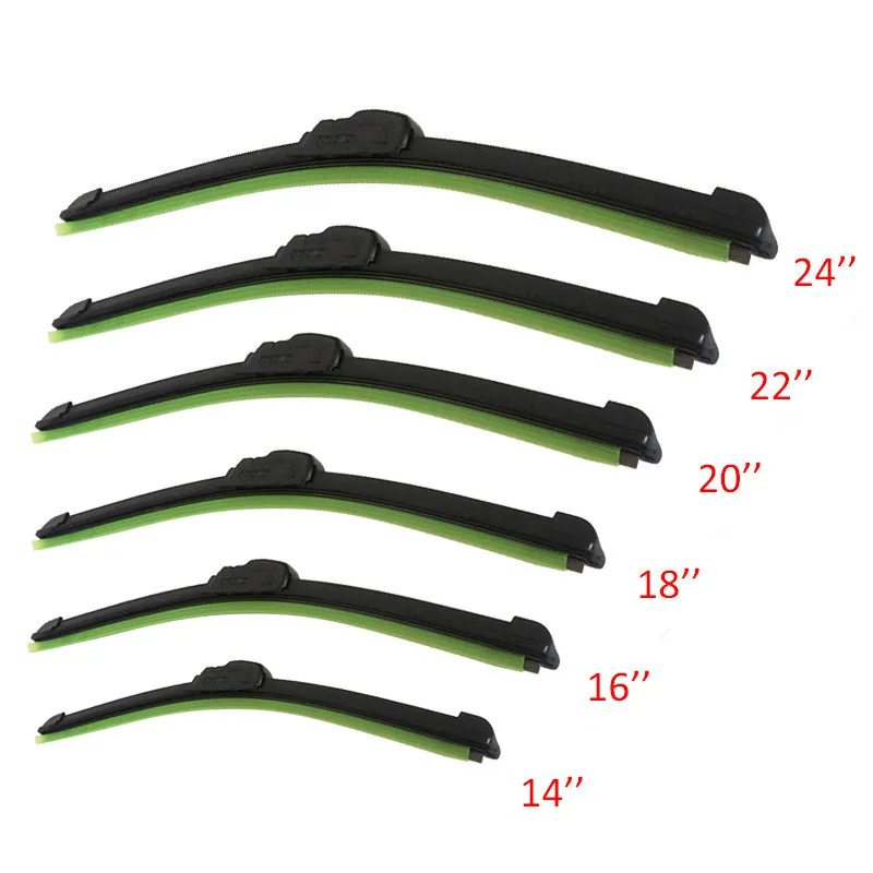 Universal U-type Soft Frameless Bracketless Rubber Car Windshield Wiper Blade 14'' 16'' 18'' 20'' 21''