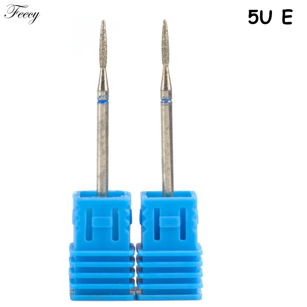 5U E 2PCS Алмазные сверла для ногтей, Набор насадок, фрезы для маникюра, корундовые насадки для маникюра, аксессуары для ногтей - Цвет: 5U E 2PCS