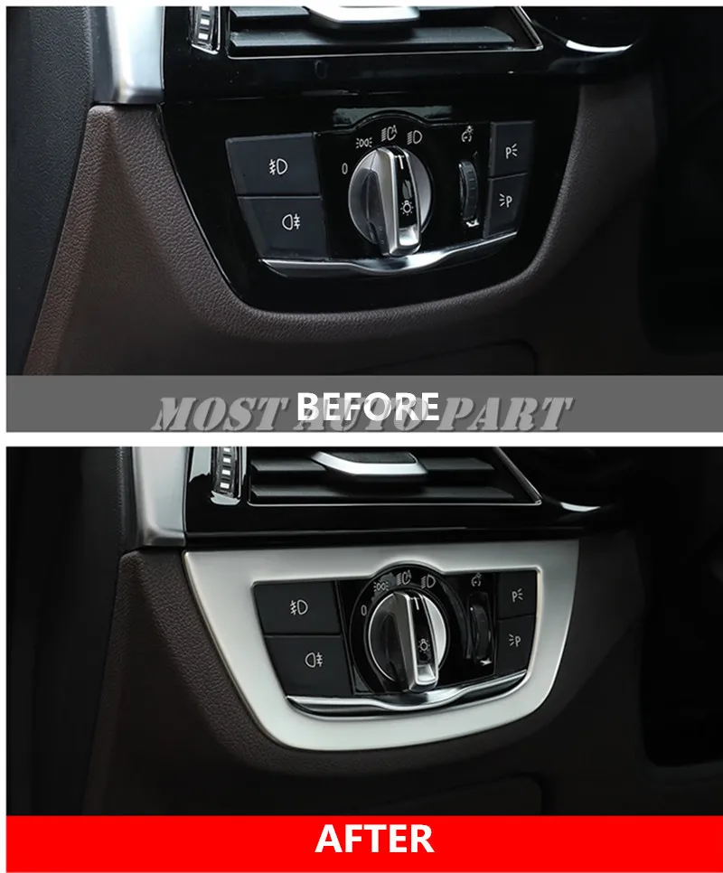 Внутренняя накладка на кнопку переключателя фары для BMW X3 X4 G01 G02 2018-2021 украшение
