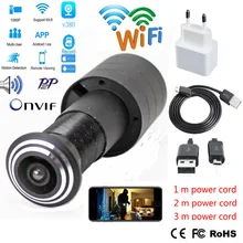 Door Eye Hole  Security 2mp HD  2.1mm Lens Wide Angle FishEye CCTV Network Mini Peephole  WifI  Camera P2P TF Card
