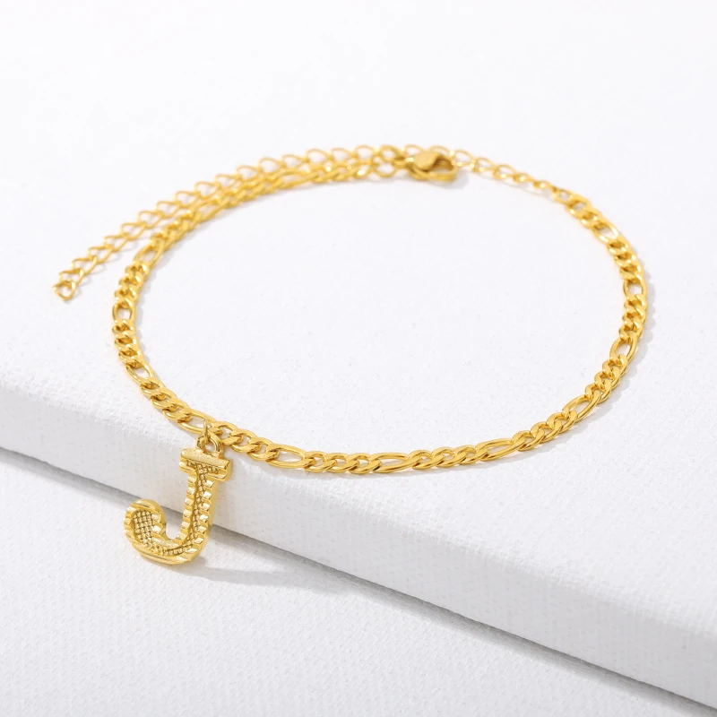 

A-Z Initial Letter Anklets For Women Stainless Steel Gold Alphabet Anklet Bracelet Boho Foot Jewelry Gift Women Ankle bracelet