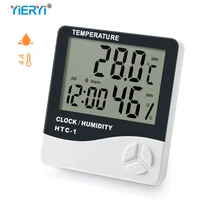 HTC-1 Indoor Thermometer Hygrometer Meter -10  50  C Humidity Temperature Tester LCD Electronic Monitor with Alarm Clock Date