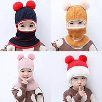 new winter baby toddler girl boy warm cute knitted hat scarf