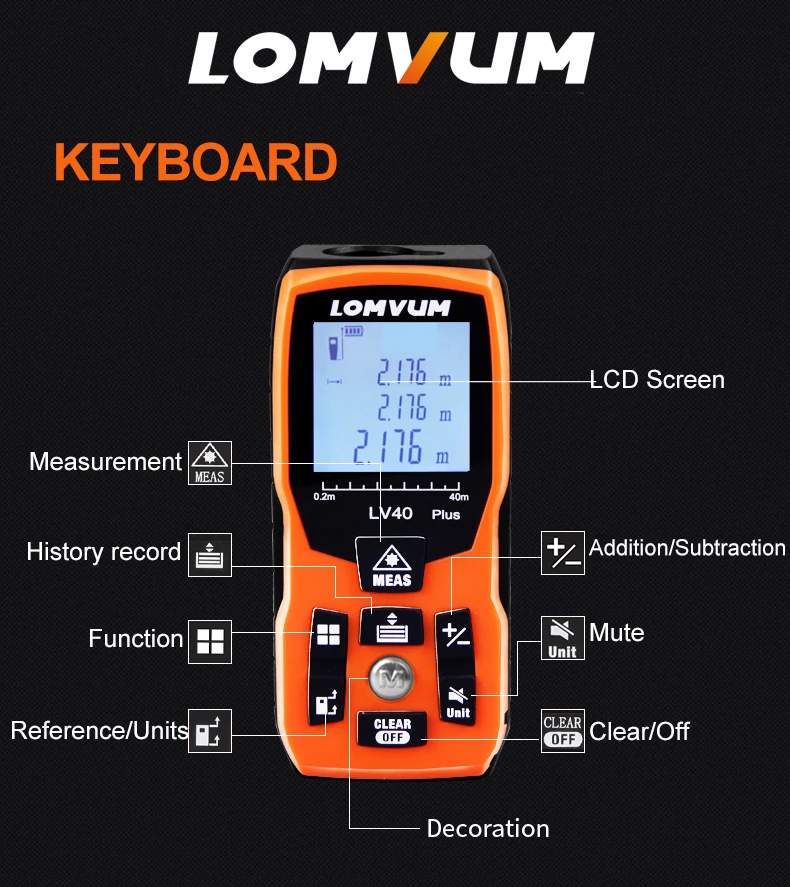 LOMVUM, новинка, USB зарядка, Voice Boardcoast, лазерные дальномеры, цифровой лазерный дальномер, расчет, дальномер