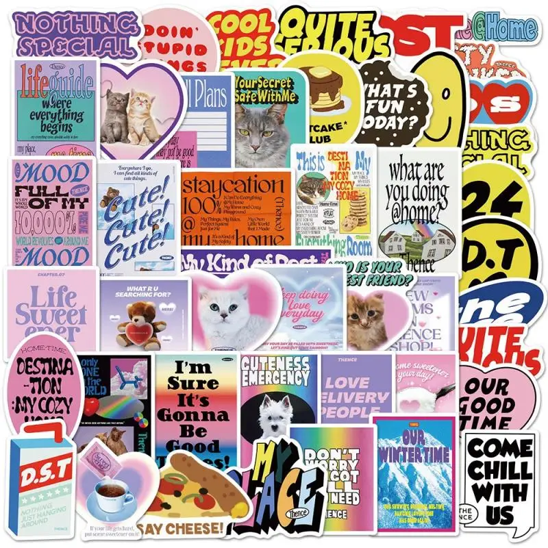 

47Pcs Korean Cute Cartoon Stickers for Luggage Computer Refrigerator Waterproof Decal Classic Child Toy Birthday Gifts