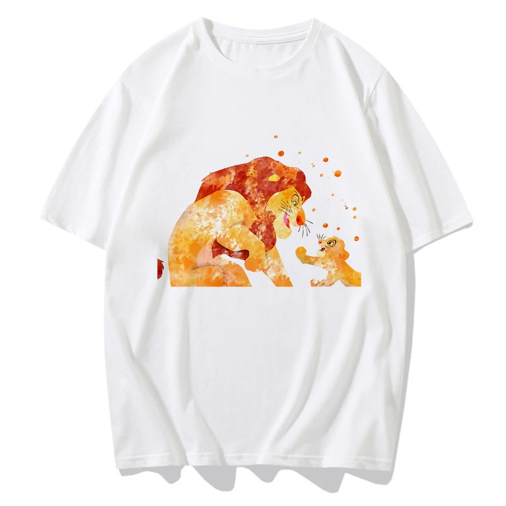

Disney Lion King Woman Cropped T Shirt Short Sleeve Brand Wool Harajuku Aesthetic Fashion Cartoon 2021 New Usa Home Casual