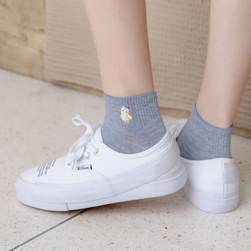 

10 Pieces = 5 Pairs Women Slipper Socks Pure Color Animal Cato Spring/Summer Female Socks Women Socks