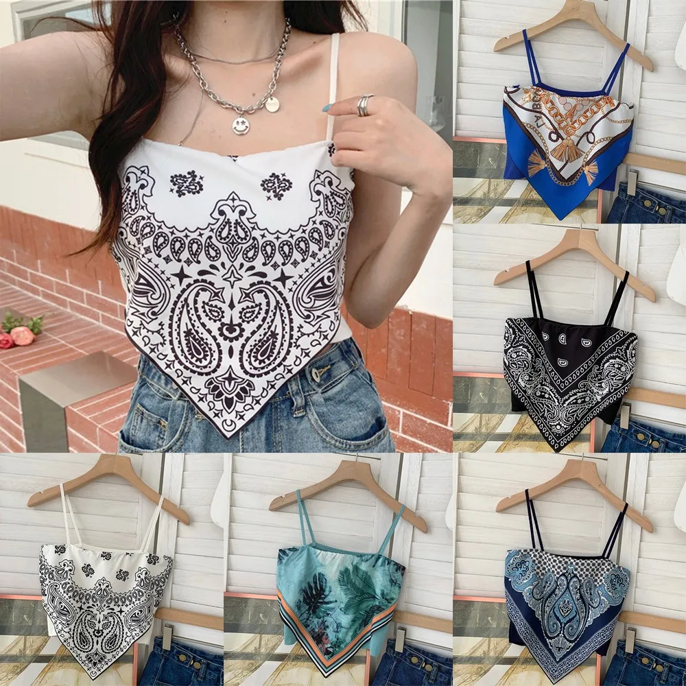 

Summer Women's Crop Top Tank Top-Tie Back Knot Sexy Elastic Satin Cami Tube Crop Top Sleeveless Blouse \Spaghetti Straps