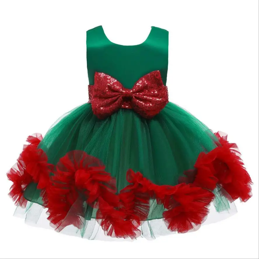 Детские для девочек красное синее детское платье принцессы рождественское с