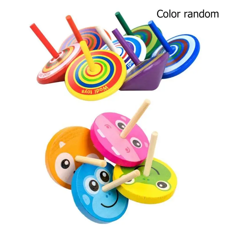 

1pc Kids Wood Gyro Toys for Children Adult Relief Stress Desktop Spinning Top Toys Kids Birthday Christmas Gifts Random Color