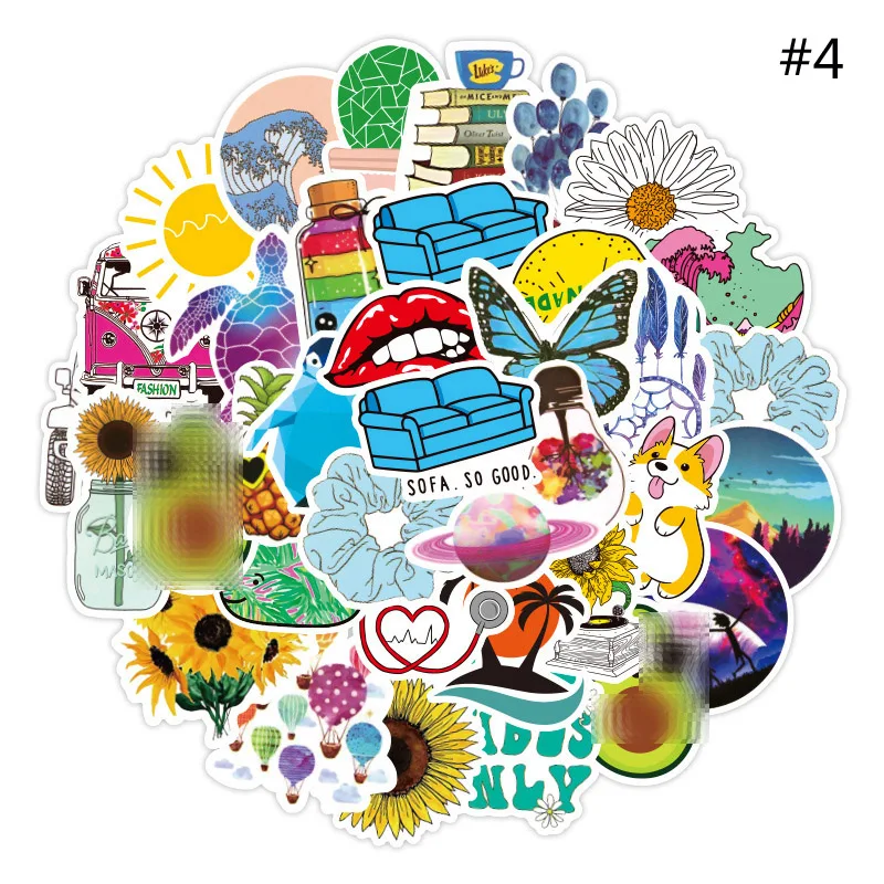 50 шт./пакет Открытая Летняя обувь Vsco наклейки пакет розовая футболка для девочек