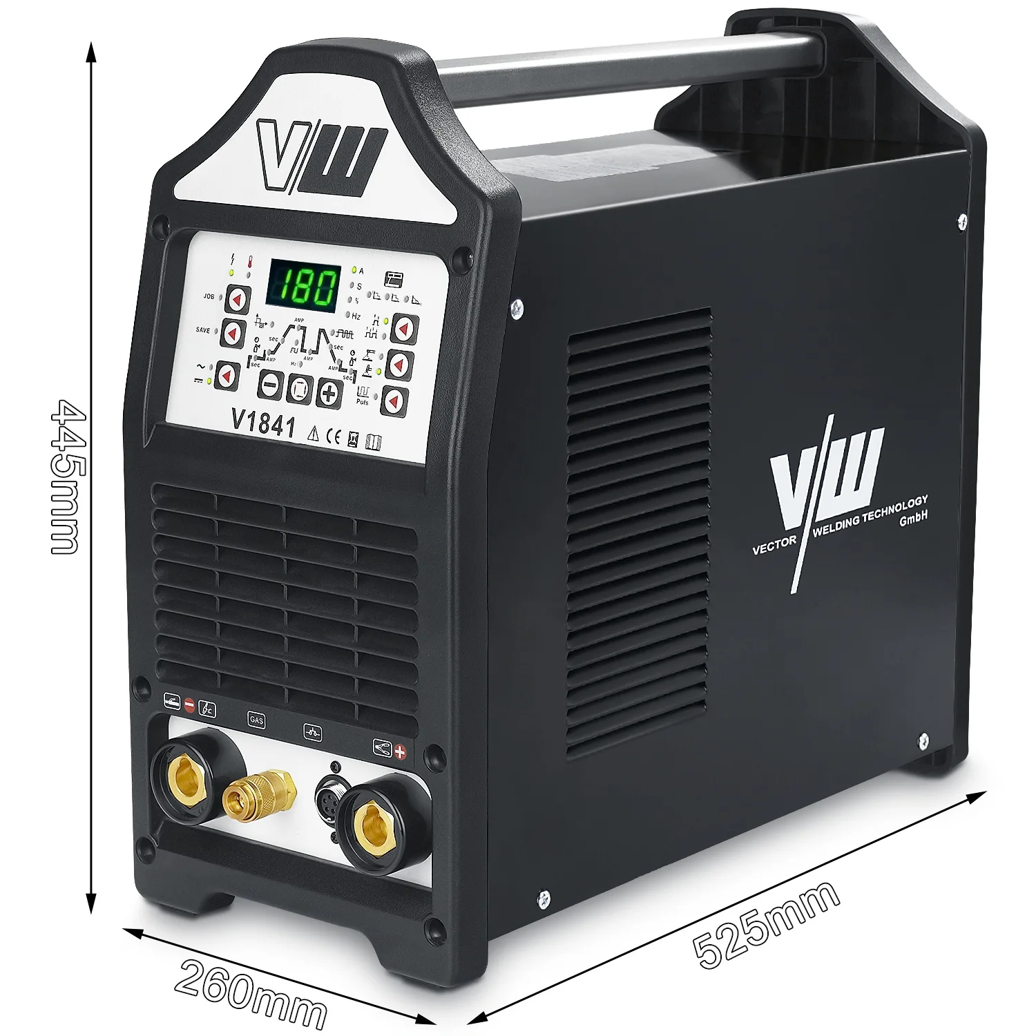 Сварочный аппарат AC / DC TIG 180A импульсный инвертор MMA электрода 170A IGBT алюминий | V1841 - Черная версия.