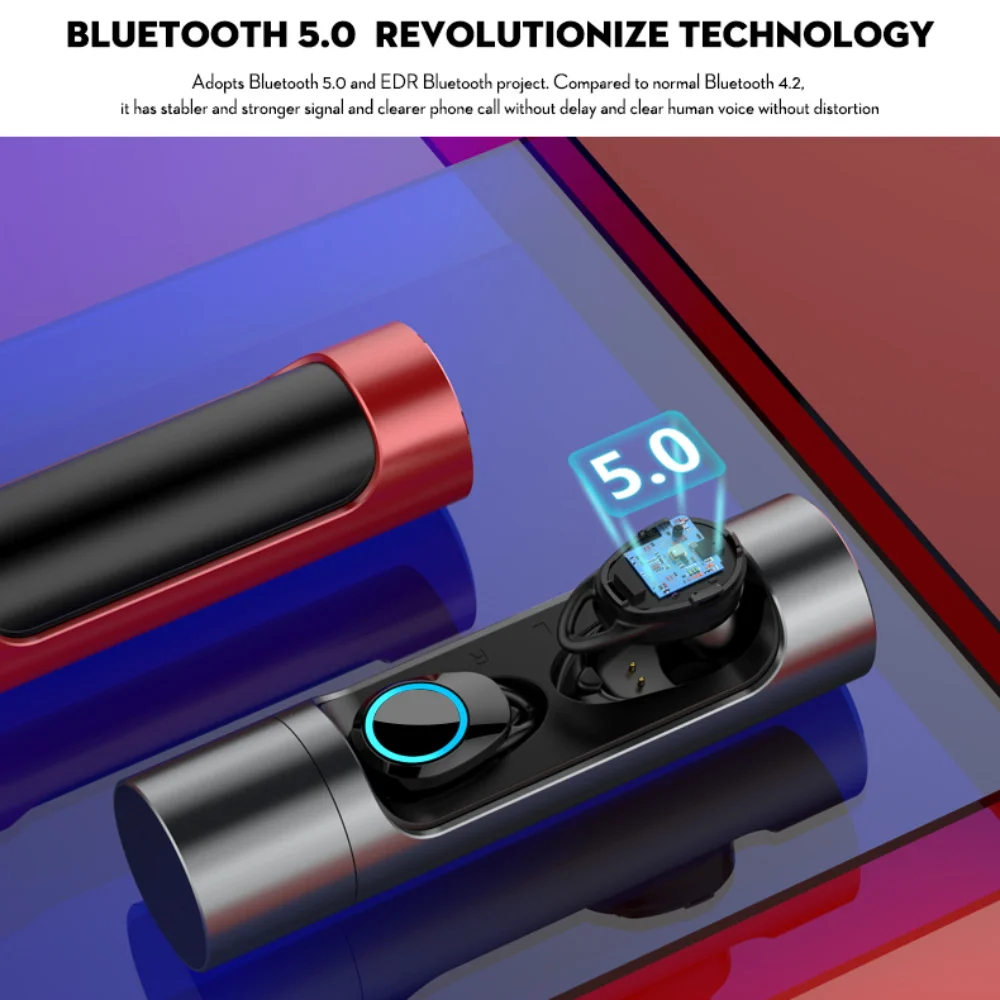 Bluetooth 5,0, беспроводные наушники с глубоким басом, водонепроницаемые наушники-вкладыши с зарядным устройством для Apple iPhone 7 8 X