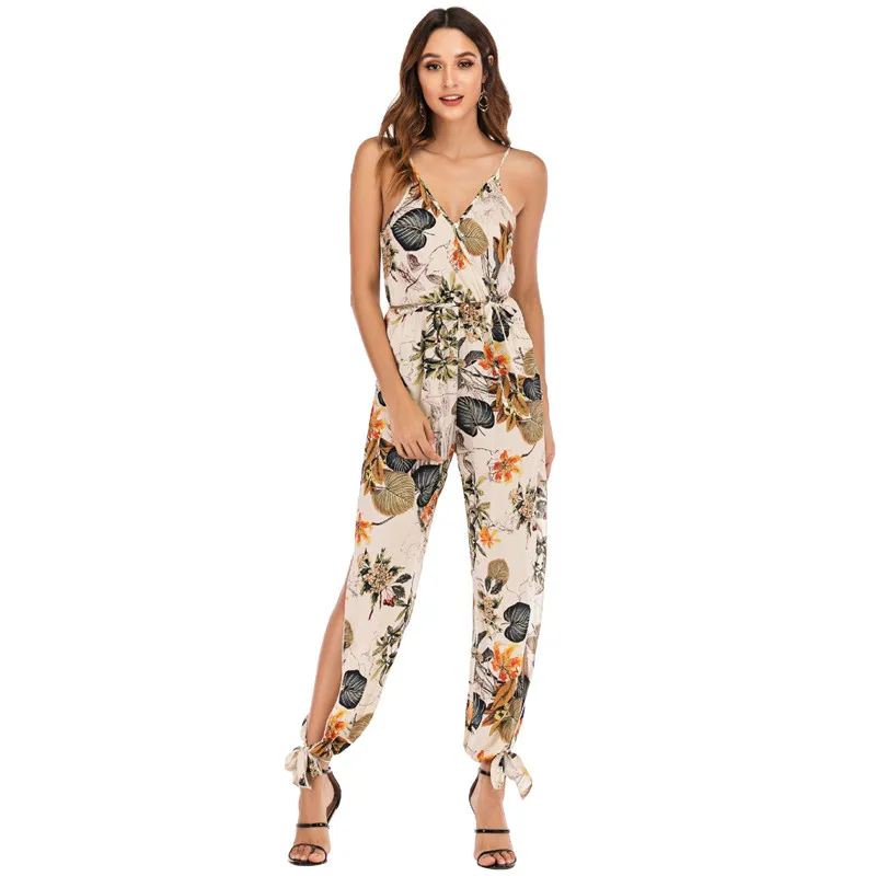 В богемном стиле с принтом Женские летние сандалии ремешками комбинезоны 2021 со
