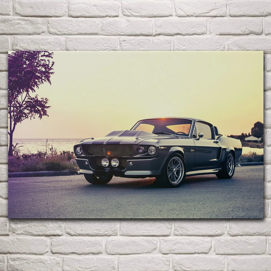 

Classic muscle sport cars eleanor gt500e fanart fabric posters on the wall picture home art living room decoration KM652