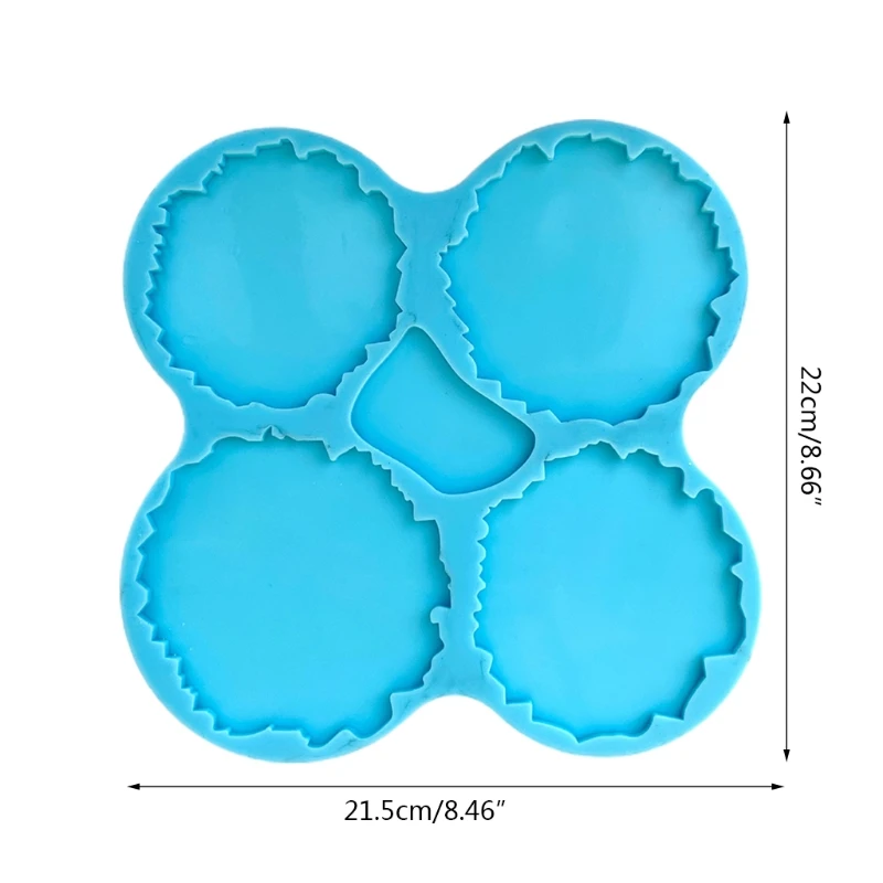 

2021 New Irregular Round Coaster Epoxy Resin Mold Cup Mat Casting Silicone Mould DIY Crafts Home Decoration Making Tool