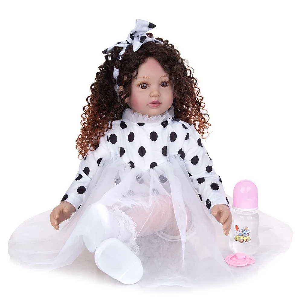 

high quality 60cm huge real bebe reborn toddler princess Silicone vinyl adorable Lifelike Baby Bonecas girl xmas gift toys