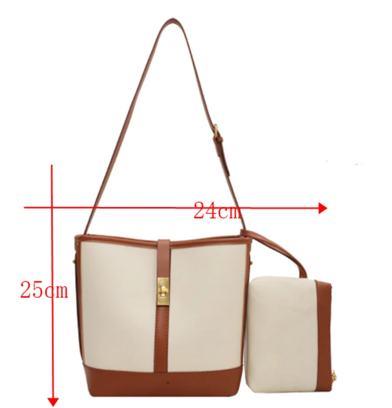 

[BXX] Women New Brief Canvas Composite Bag Bucket For Ladies All-match Crossbody Shoulder Bag Fashion Trending 2021 GF0146