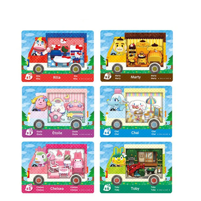 

Полный комплект S1 ~ S6 лист животного Sanrioed X amxxbo карта NFC Ntag215 бирка-карта для игры NS Switch