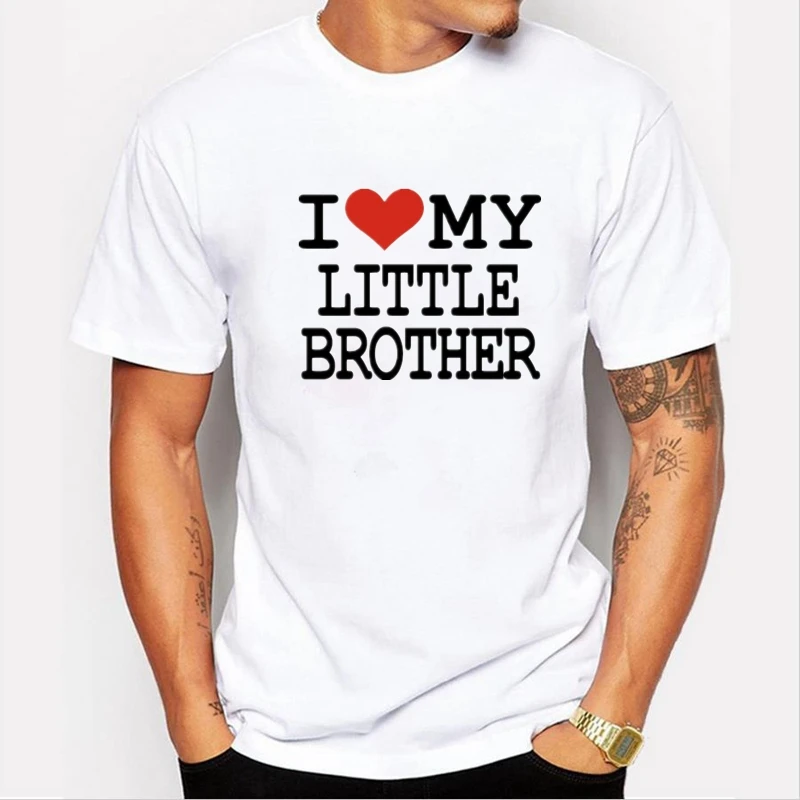 

TriDitya 50503# I love my litttle brothe t shirt men's tshirt top tee summer Tshirt fashion cool O neck short sleeve Tshirt