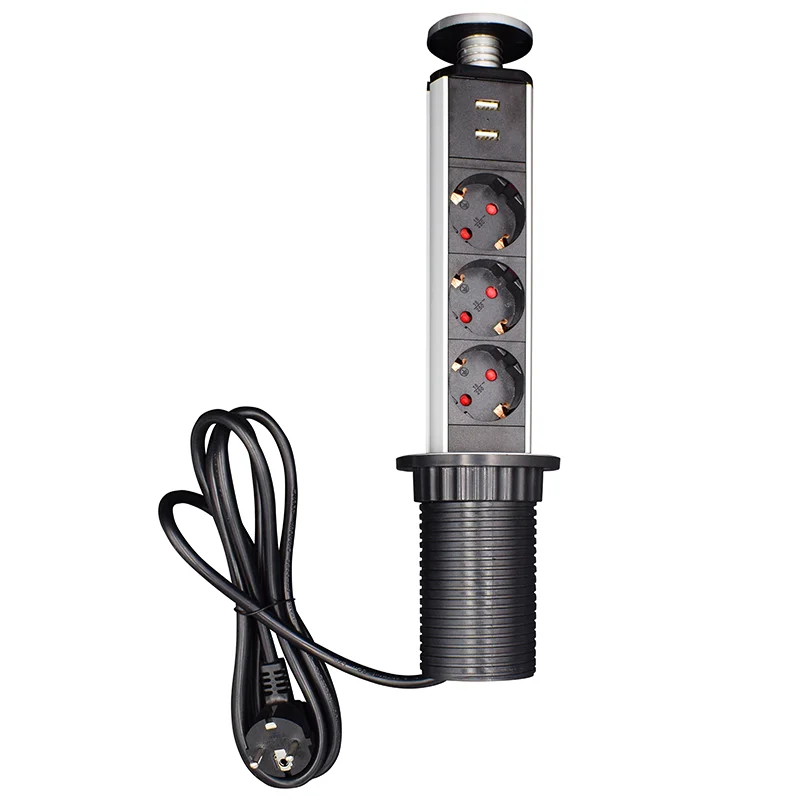 Pop Up розетке стол Мощность розетка выдвижной Скрытая встраиваемые полосы