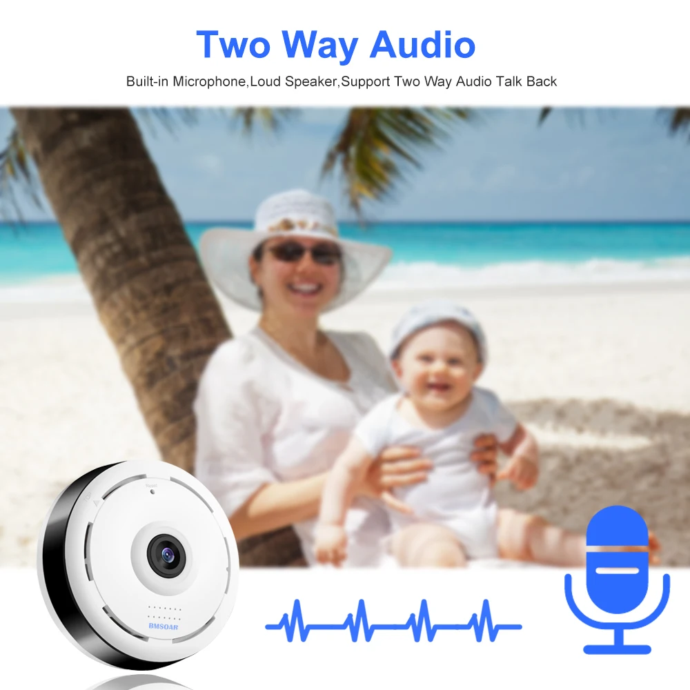 

Bmsoar WIFI Camera 360 Degree Panoramic Fisheye 960P HD MINI Wireless IP Camera Indoor Home Security CCTV P2P Cloud