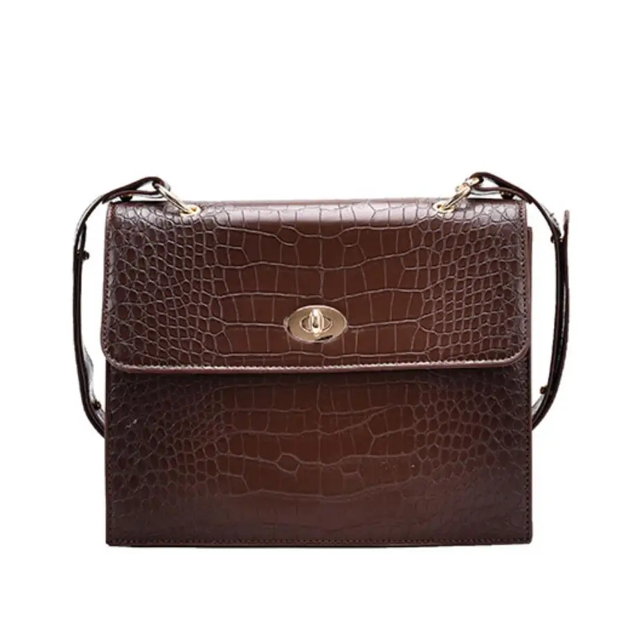 

Crocodile pattern Square Crossbody bag 2021 New High-quality PU Leather Women's Designer Handbag Lock Shoulder Messenger Bag
