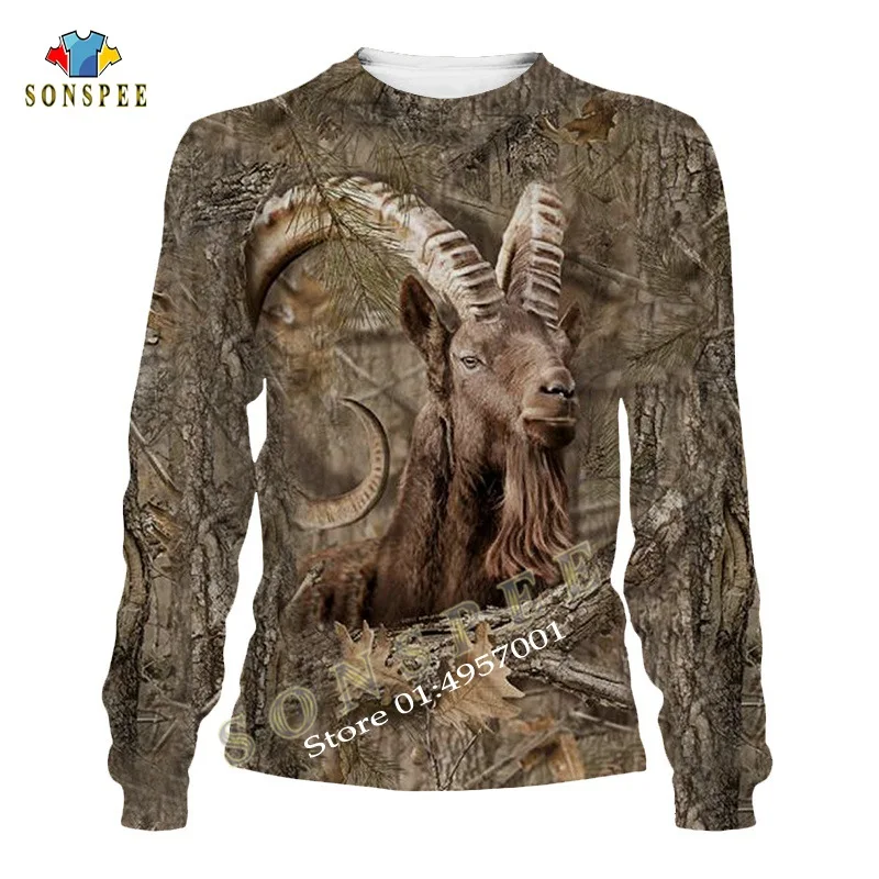 

SONSPEE Animal IBEX Camo HUNTING Animal 3D Hoodie Fashion Men Casual Long Sleeve Hooded Sweatshirts Women Fashion Hoody Clothing